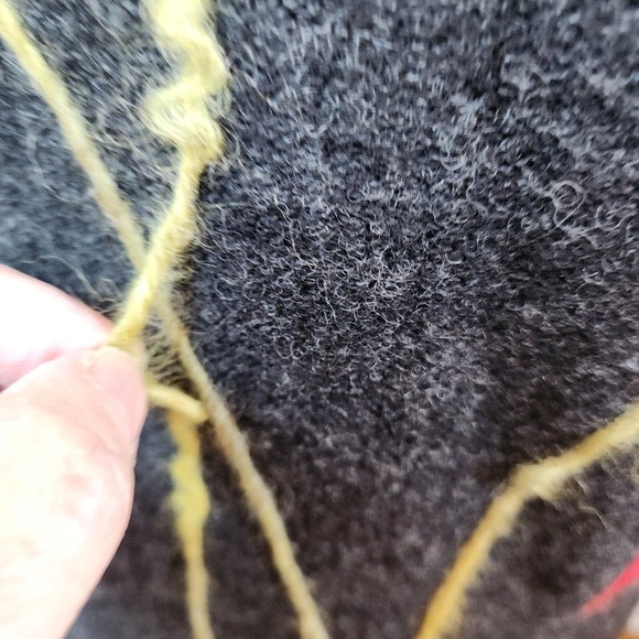 Vtg Talbots Womens Cardigan Sweater Sz Small Charcoal Gray Wool & Felt Leaf Top - Picture 15 of 16